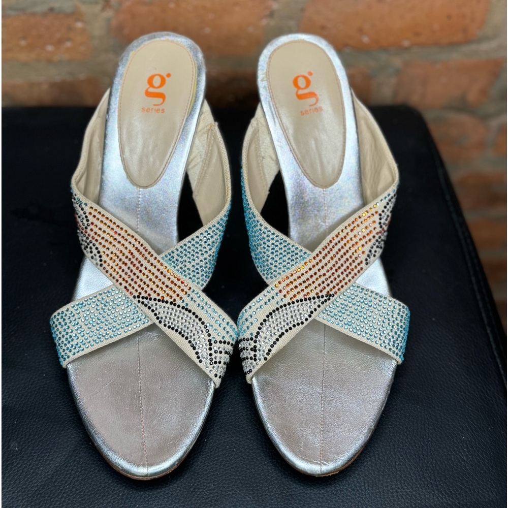 Nike lab G-series heels size 8.5B rhinestones orange blue silver black shoes